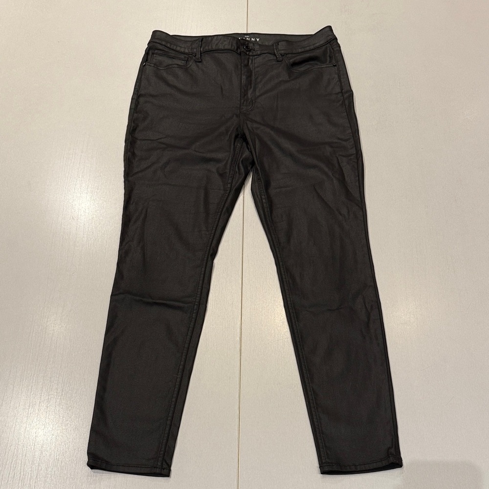 White House Black Market Black Faux Leather Skinny